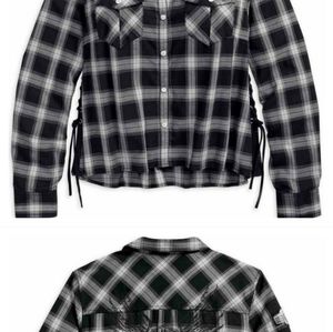 SOLD ........Harley-Davidson Side Lace Long Sleeve Plaid Shirt